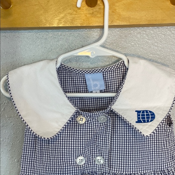 intage Girls Navy Gingham Dress – Peter Pan Collar, Size 3 - Picture 4 of 13